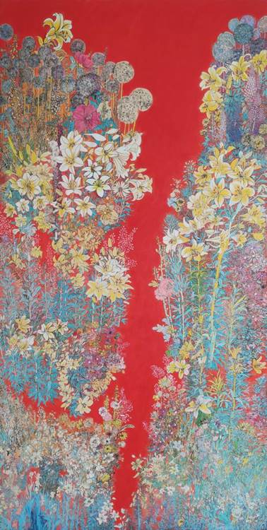 宋思霖《锦绣乾坤》丙烯220x105cm 2025年